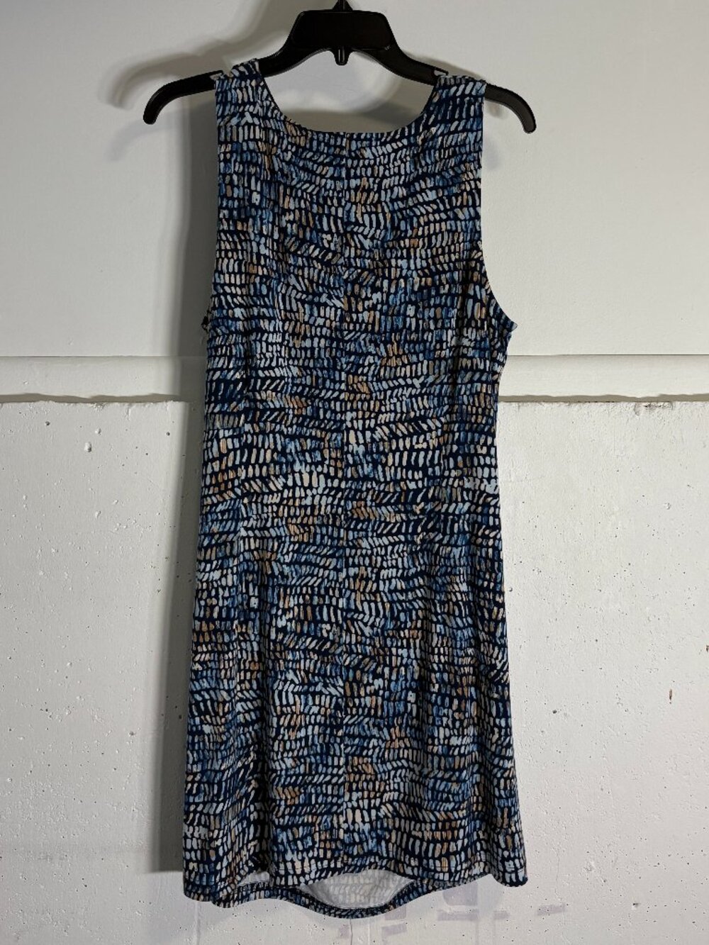 NIC+ZOE Navy Abstract Brushstroke Print Sleeveless Dress